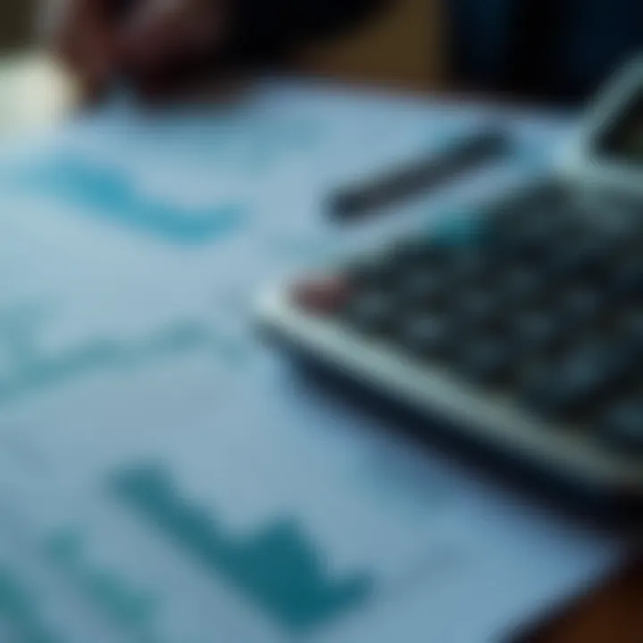 A close-up of a calculator and stock market data.